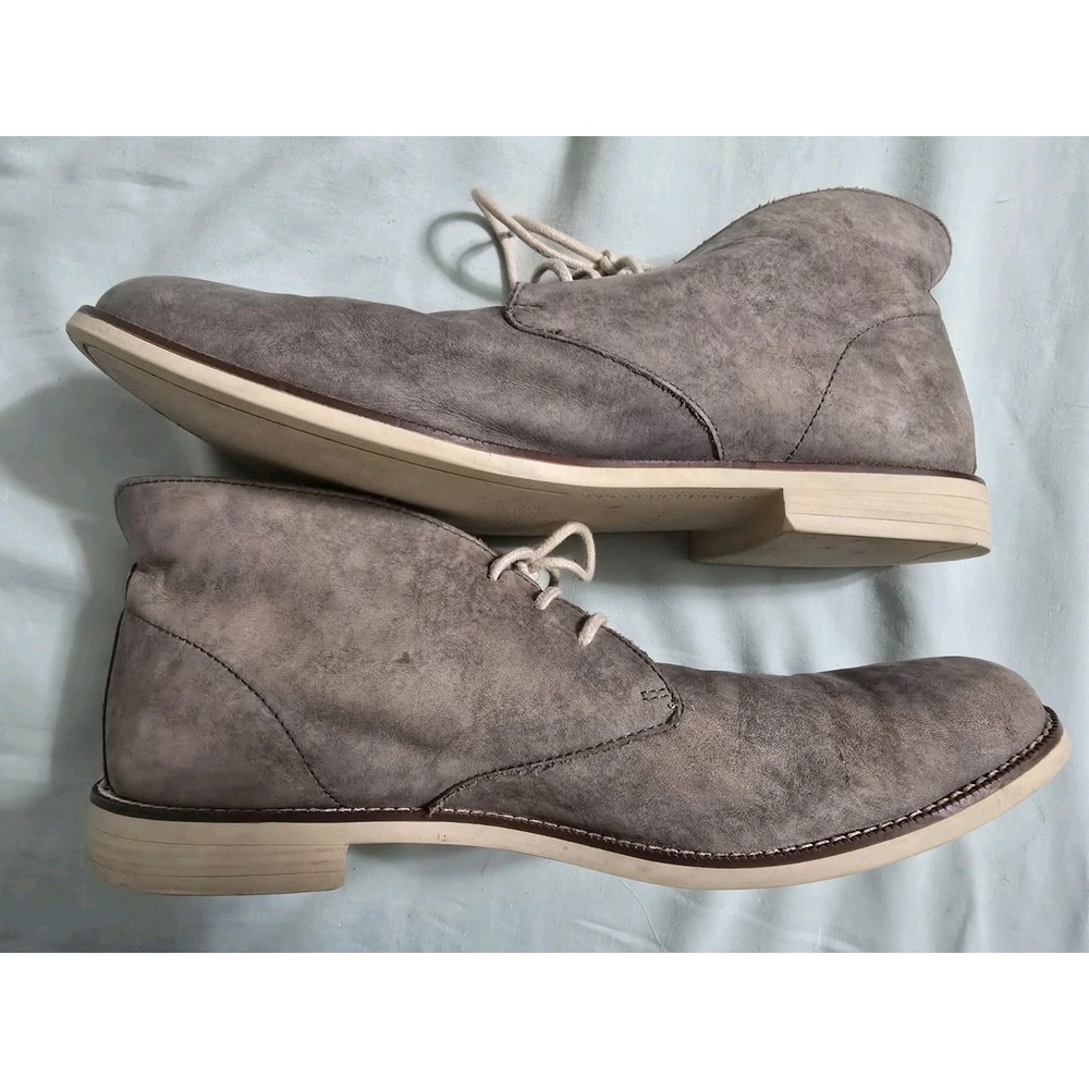 Cole Haan Grey Wash Distressed Leather Chukka Boots Size 12M - Picture 4 of 7
